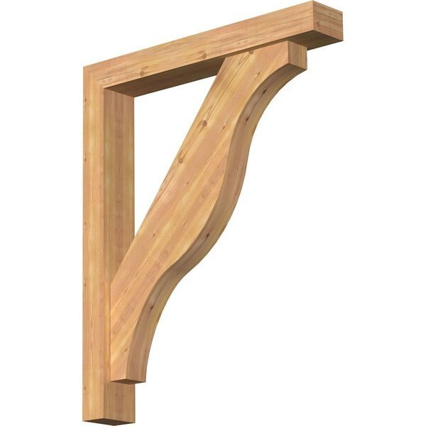 Funston Block Smooth Bracket w/ Offset Brace, Western Red Cedar, 5 1/2